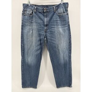 Levi's Size 44x30 Blue Denim Jeans Regular Fit Straight Leg Red Tab